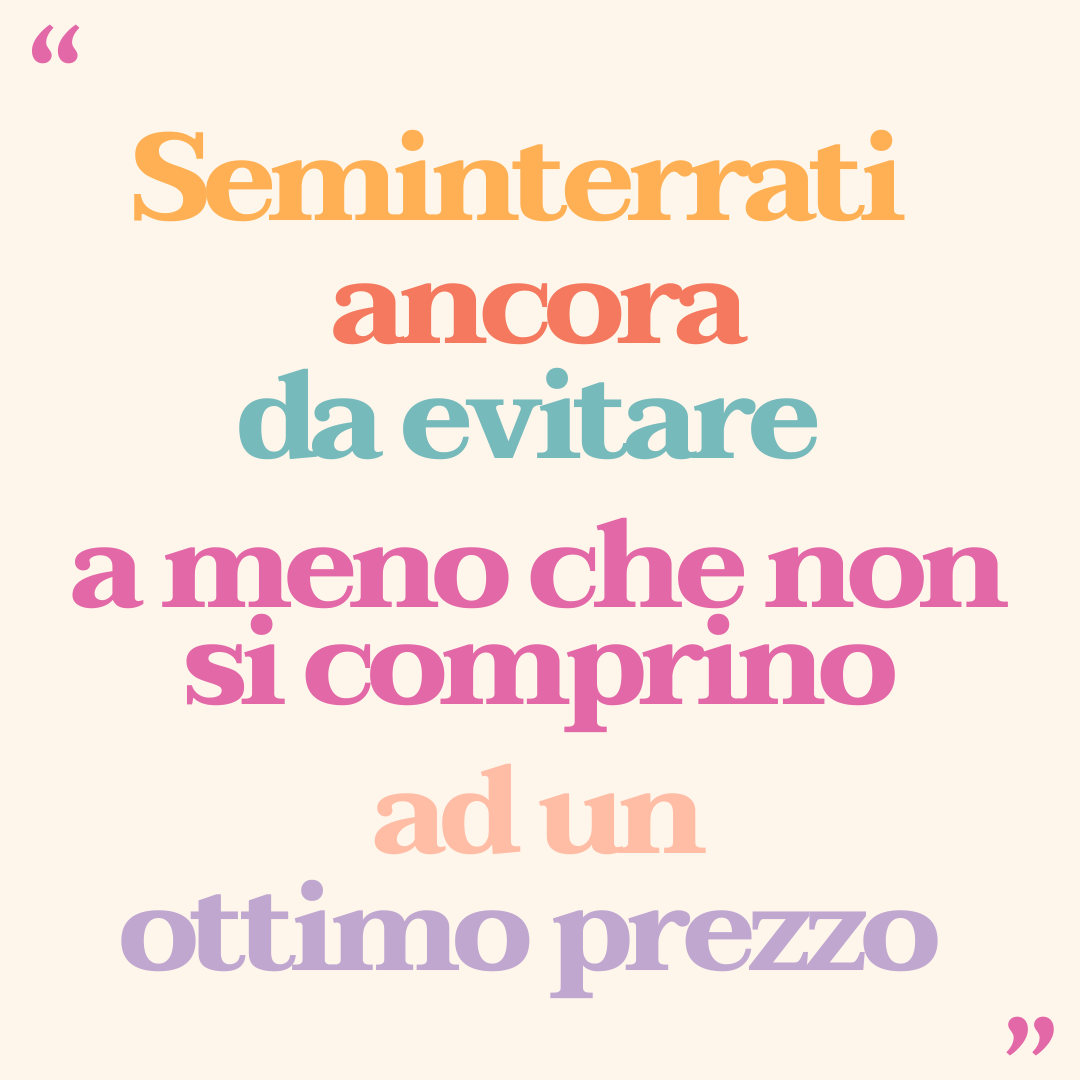 Seminterrati ancora da evitare, se li comprate fatelo ad un ottimo prezzo!