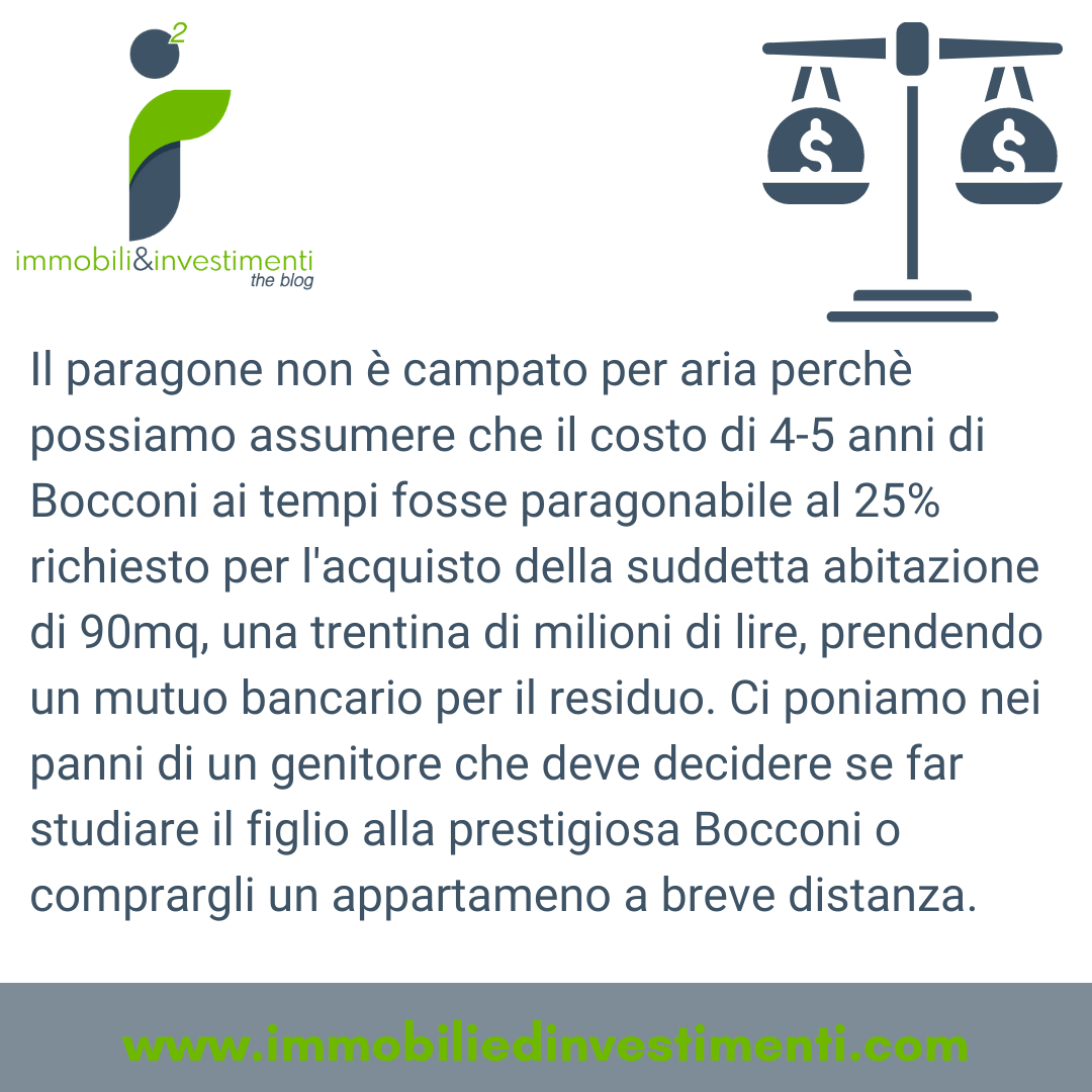 Non mandate i vostri figli in Bocconi a studiare, comprategli piuttosto un immobile a poca distanza dall'Università